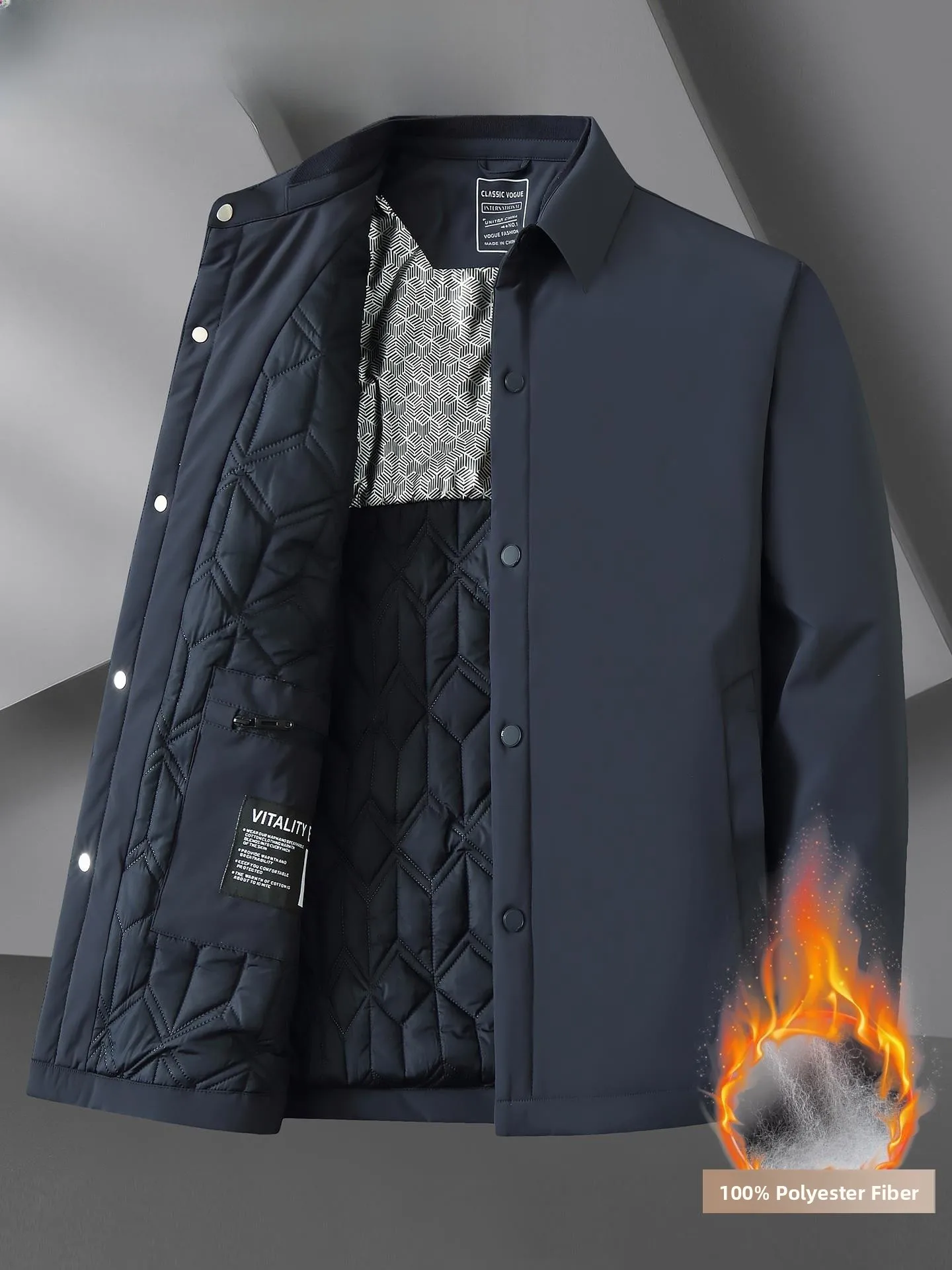 Зимняя деловая повседневная утепленная хлопковая куртка для мужчин, свободного кроя, больших размеров, теплая, с ромбовидным узором, стильная, из полиэфирного волокна
Зимняя деловая повседневная утепленная хлопковая куртка для мужчин, свободного кроя, больших размеров, теплая, с ромбовидным узором, стильная, из полиэфирного волокна