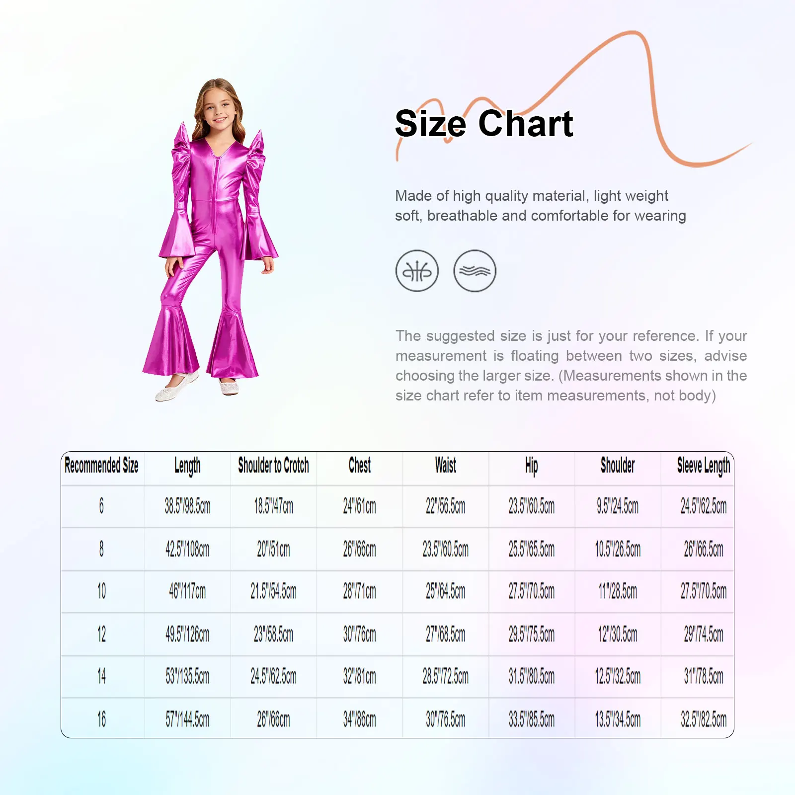 Kids Girls Metallic Disco Jumpsuits Hippie Halloween Costume Long Sleeves Front Zip Bell Bottom Romper Jazz Ballroom Dancewear
Kids Girls Metallic Disco Jumpsuits Hippie Halloween Costume Long Sleeves Front Zip Bell Bottom Romper Jazz Ballroom Dancewear