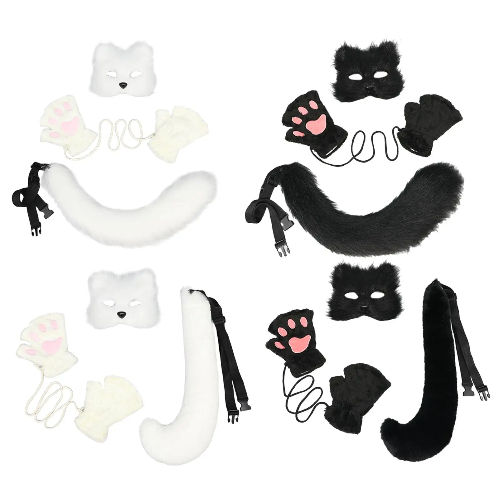 Mask and Tail Set Realistic Tail Halloween Cat Mask Tail Half Mask for Birthday Holiday Stage Performance Masquerade Photo Props
Mask and Tail Set Realistic Tail Halloween Cat Mask Tail Half Mask for Birthday Holiday Stage Performance Masquerade Photo Props