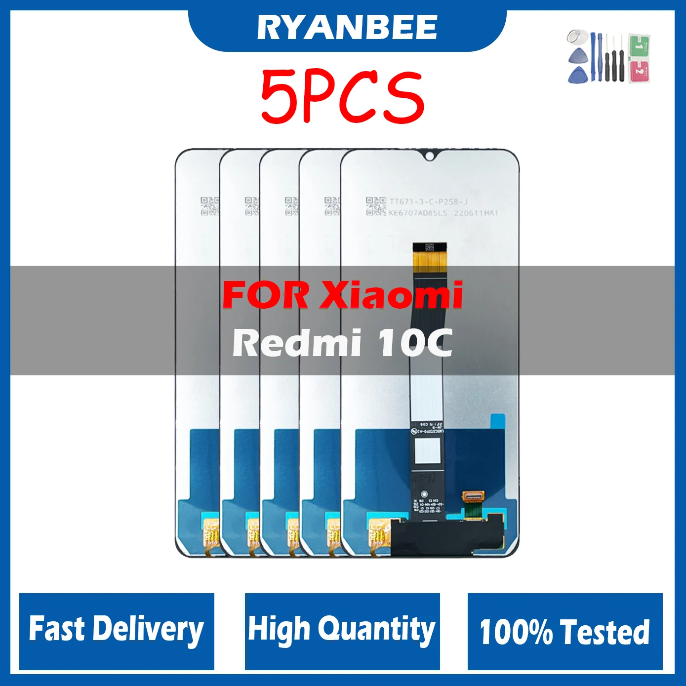 ЖК-дисплей для Xiaomi Redmi 10c 5 шт./партия, сенсорный экран с дигитайзером в сборе для Redmi 10c 220333QBI 220333QAG, замена
ЖК-дисплей для Xiaomi Redmi 10c 5 шт./партия, сенсорный экран с дигитайзером в сборе для Redmi 10c 220333QBI 220333QAG, замена