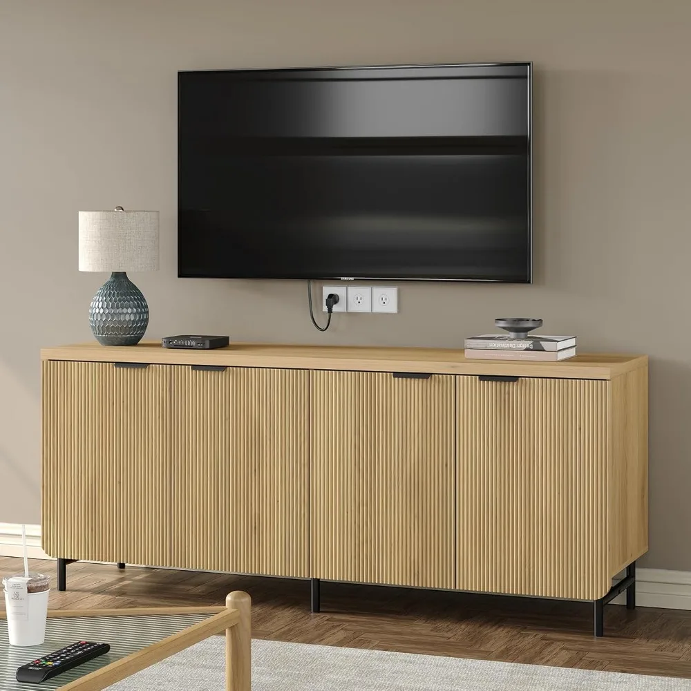Buffet Cabinet with Storage 66.2''W Modern Sideboard with 4 Fluted Doors & Shelves Wood Kitchen Buffet Table Fluted Cabinet for
Buffet Cabinet with Storage 66.2''W Modern Sideboard with 4 Fluted Doors & Shelves Wood Kitchen Buffet Table Fluted Cabinet for