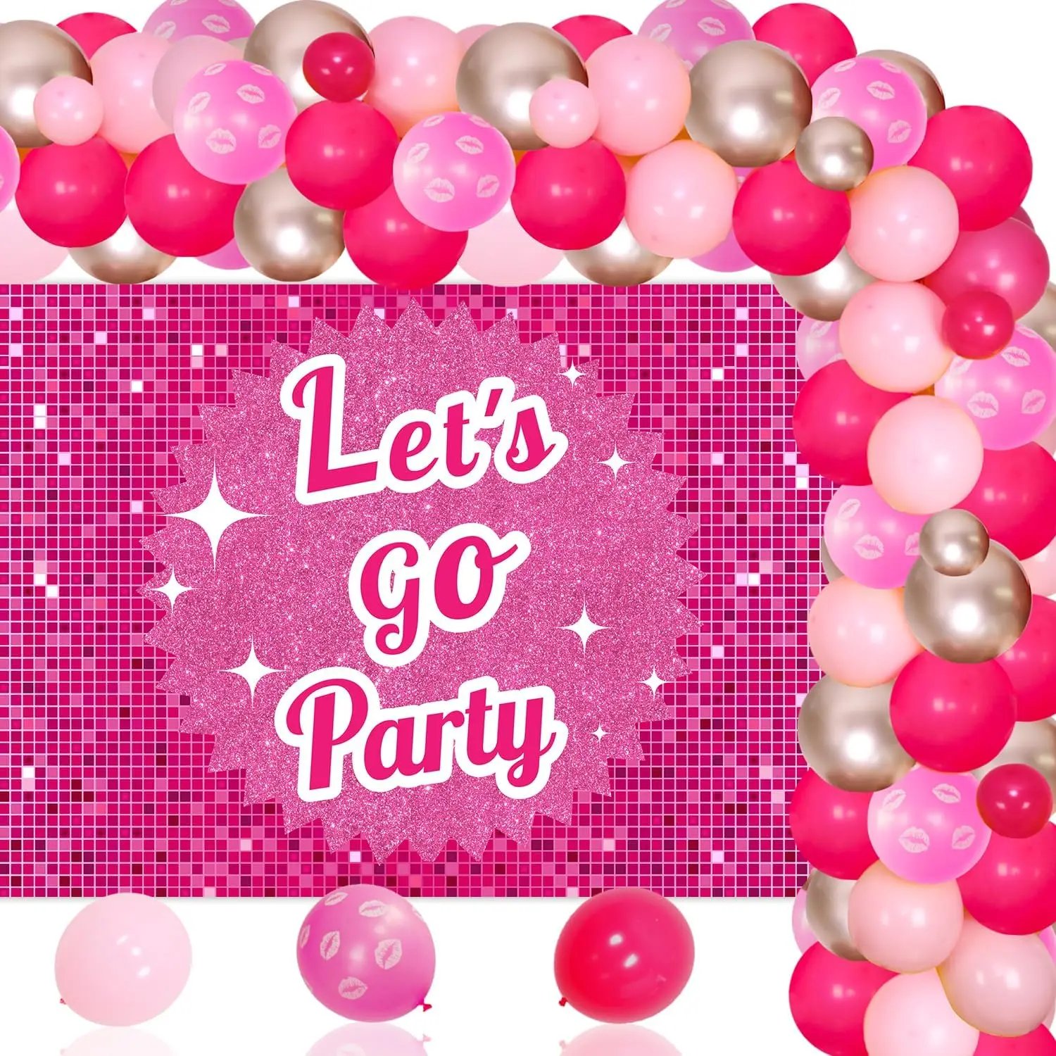 FANGLELAND Hot Pink Glitter Let’s Go Party Decor Backdrop Balloon Kit Princess Y2K Disco Theme 21st Bachelorette Party Supplies
FANGLELAND Hot Pink Glitter Let’s Go Party Decor Backdrop Balloon Kit Princess Y2K Disco Theme 21st Bachelorette Party Supplies