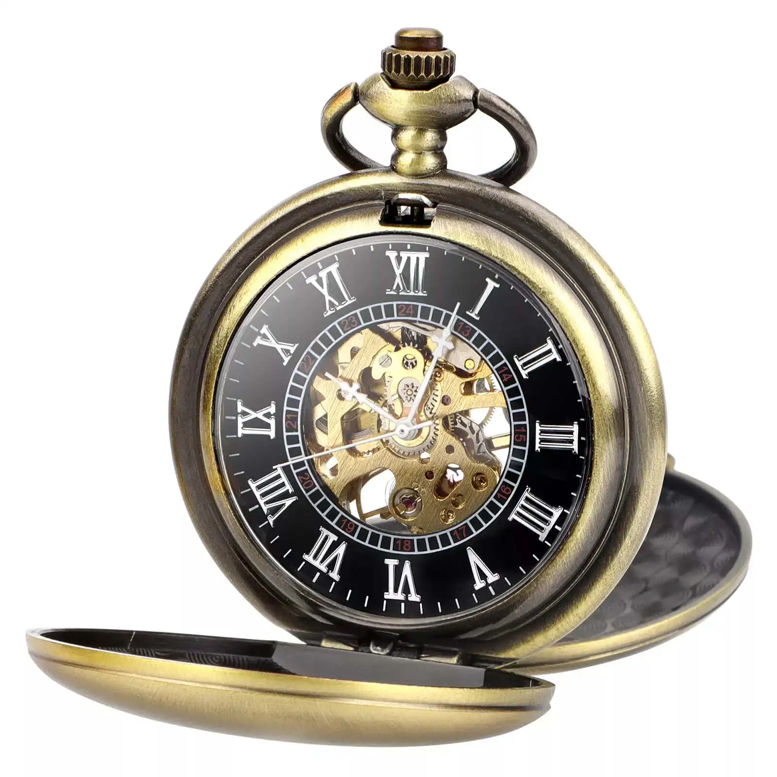 Men's Mechanical Vintage Pocket Watch Skeleton Dial Steampunk Self Wind Carving Pocket Watch Roman Numerals Ideal Gift
Men's Mechanical Vintage Pocket Watch Skeleton Dial Steampunk Self Wind Carving Pocket Watch Roman Numerals Ideal Gift