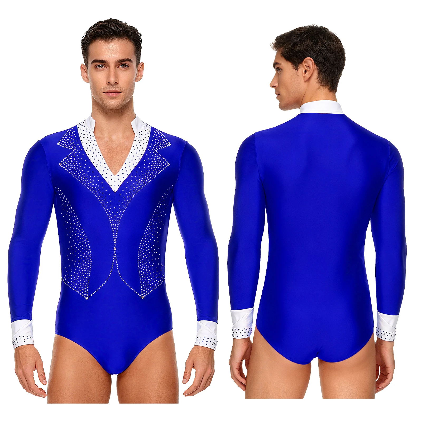 Men Elegant Rhinestones Waltz Latin Dance Long Sleeve Leotard Lyrical Latin Ballet Ballroom Dance Proms Performance Jumpsuits
Men Elegant Rhinestones Waltz Latin Dance Long Sleeve Leotard Lyrical Latin Ballet Ballroom Dance Proms Performance Jumpsuits