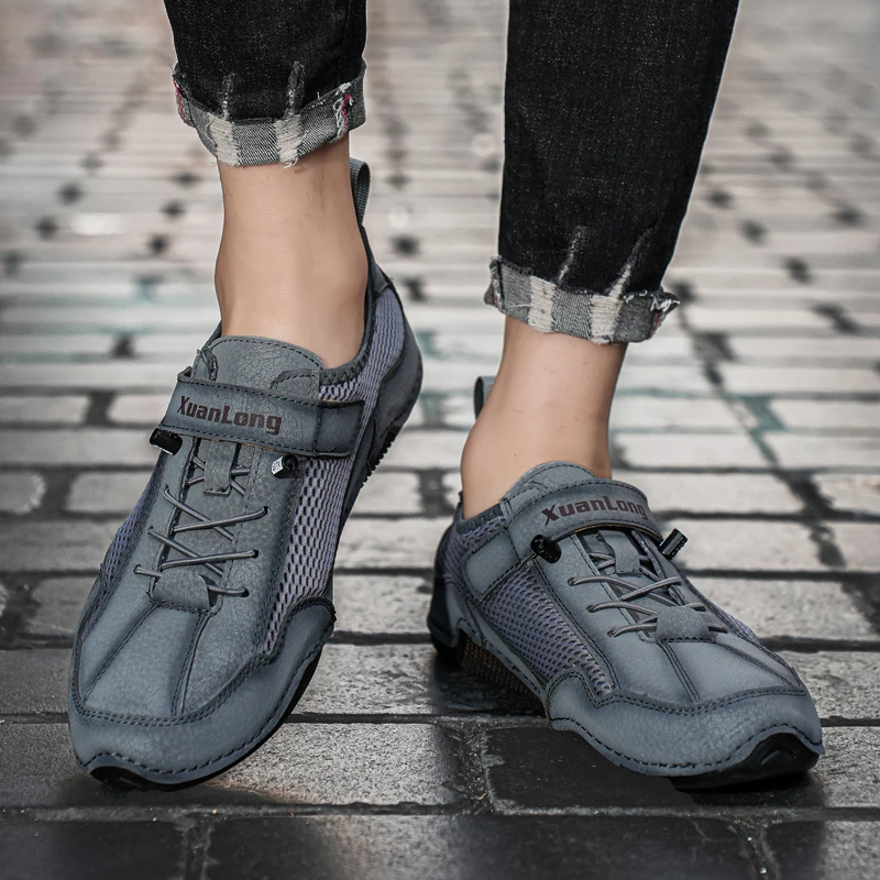 Spring and Summer Men's Breathable Soft Soled Casual Bean Shoes Fashion Brand Men Outdoor Comfortable Mesh Casual Leather Shoes
Spring and Summer Men's Breathable Soft Soled Casual Bean Shoes Fashion Brand Men Outdoor Comfortable Mesh Casual Leather Shoes
