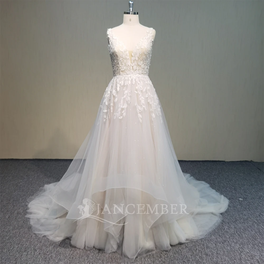 Luxury Beading Customized Lace Wedding Dresses A-line Sleeveless Floor Length Brides Gown Women Bridal Dresses свадебное платье
Luxury Beading Customized Lace Wedding Dresses A-line Sleeveless Floor Length Brides Gown Women Bridal Dresses свадебное платье