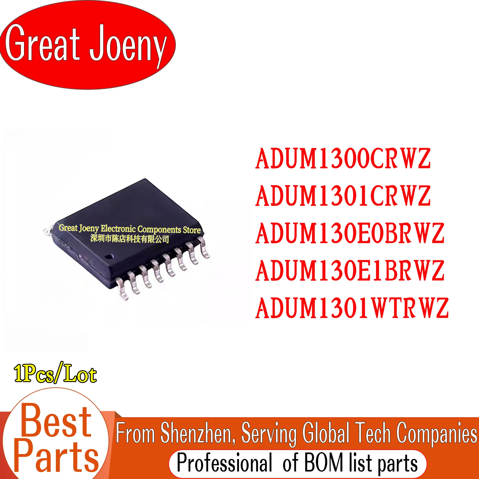 100% New Original ADUM1300CRWZ ADUM1301CRWZ ADUM130E0BRWZ ADUM130E1BRWZ ADUM1301WTRWZ IC Chipset SOP-16
100% New Original ADUM1300CRWZ ADUM1301CRWZ ADUM130E0BRWZ ADUM130E1BRWZ ADUM1301WTRWZ IC Chipset SOP-16