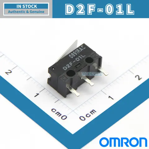 10PCS-100PCS D2F-01L New Authentic Original Japan OMRON Micro Switch Grey Dot Limit Switch 3 Pin Mouse Button Wholesale