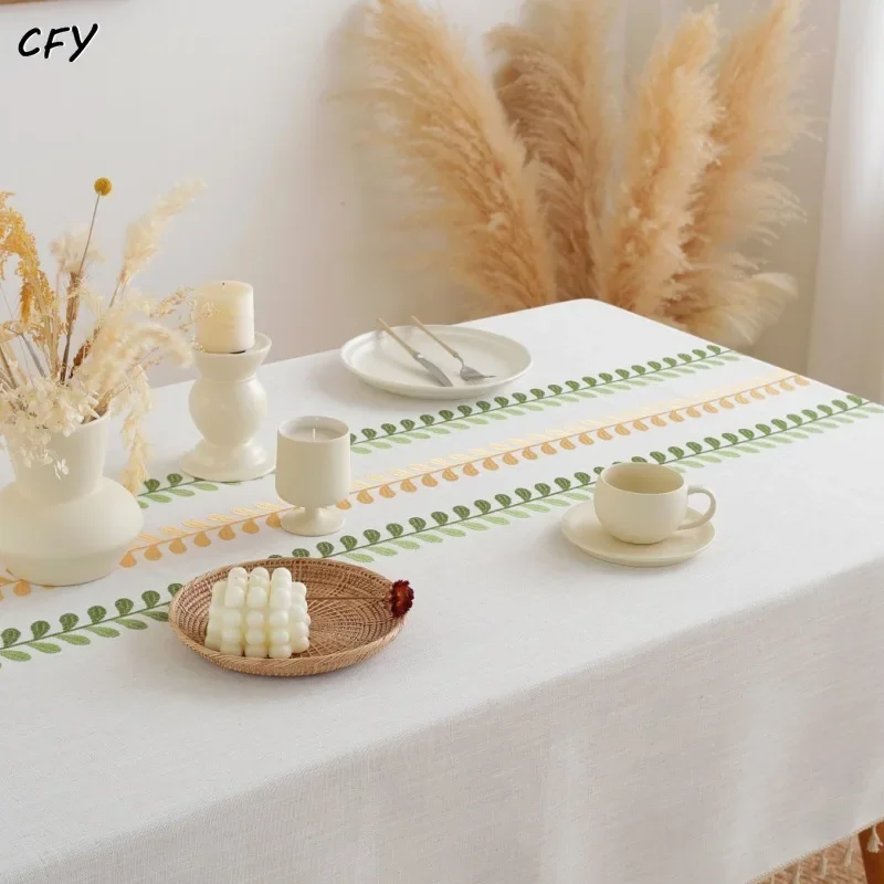 Cotton Linen Green leaf embroidery with Tassel Rectangular Table Cloth Kitchen Table Map Towel Tablecloth for Coffee Table Cover
Cotton Linen Green leaf embroidery with Tassel Rectangular Table Cloth Kitchen Table Map Towel Tablecloth for Coffee Table Cover