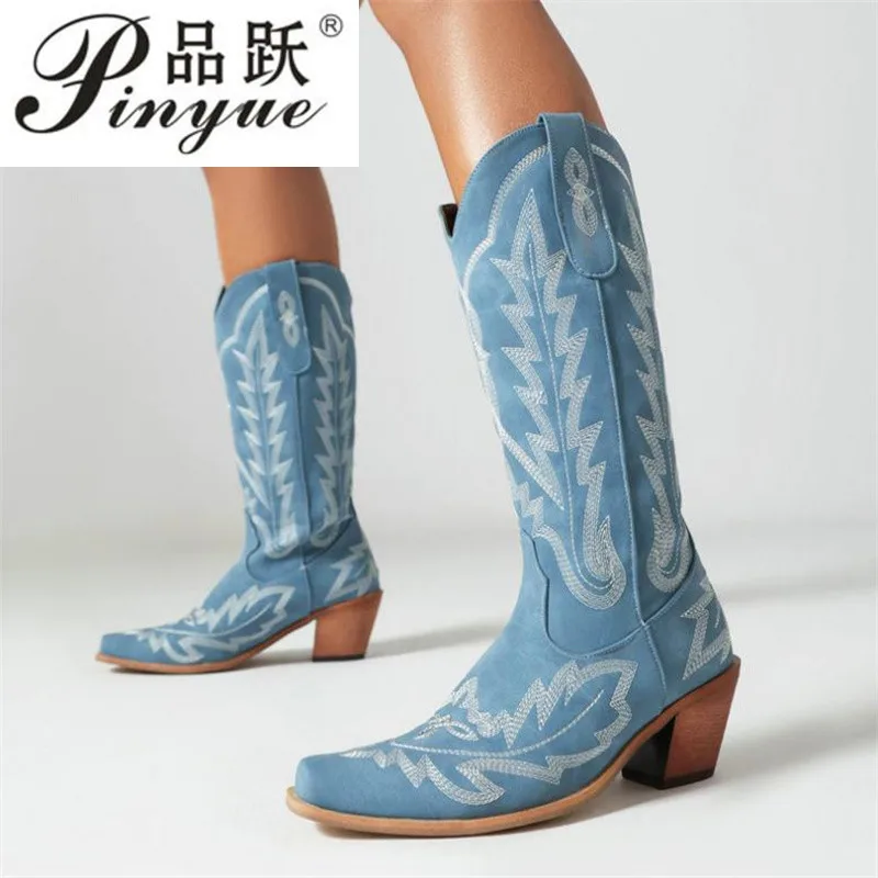 Женские ковбойские сапоги в стиле вестерн с вышивкой 7,5 см, модные сапоги до колена, зимняя обувь, обувь на танкетке, обувь «Челси», 47 48
Женские ковбойские сапоги в стиле вестерн с вышивкой 7,5 см, модные сапоги до колена, зимняя обувь, обувь на танкетке, обувь «Челси», 47 48