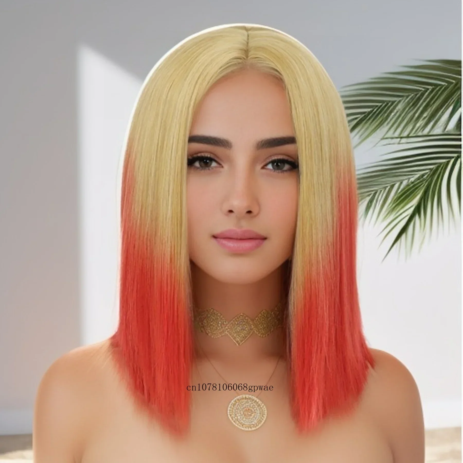 Lace Front Ombre Red Synthetic Wigs for Women Short Bob Wig with Blonde Roots Carnival Cosplay Halloween Party Heat Resistant
Lace Front Ombre Red Synthetic Wigs for Women Short Bob Wig with Blonde Roots Carnival Cosplay Halloween Party Heat Resistant