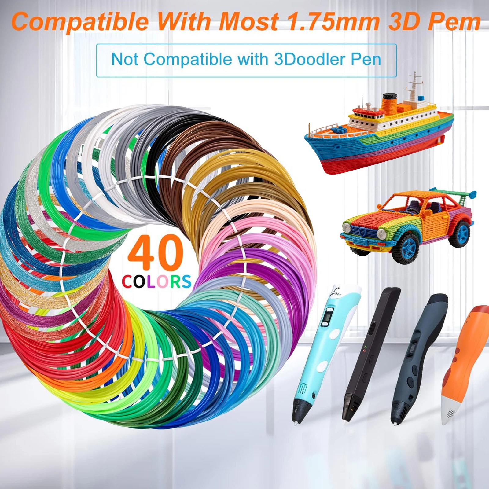 Стержни для 3D-ручек, 40 цветов, 16,4 фута, 1,75 мм, PCL, сменный блок для 3D-ручек для печати, карандаш для печати, детские художественные проекты
Стержни для 3D-ручек, 40 цветов, 16,4 фута, 1,75 мм, PCL, сменный блок для 3D-ручек для печати, карандаш для печати, детские художественные проекты