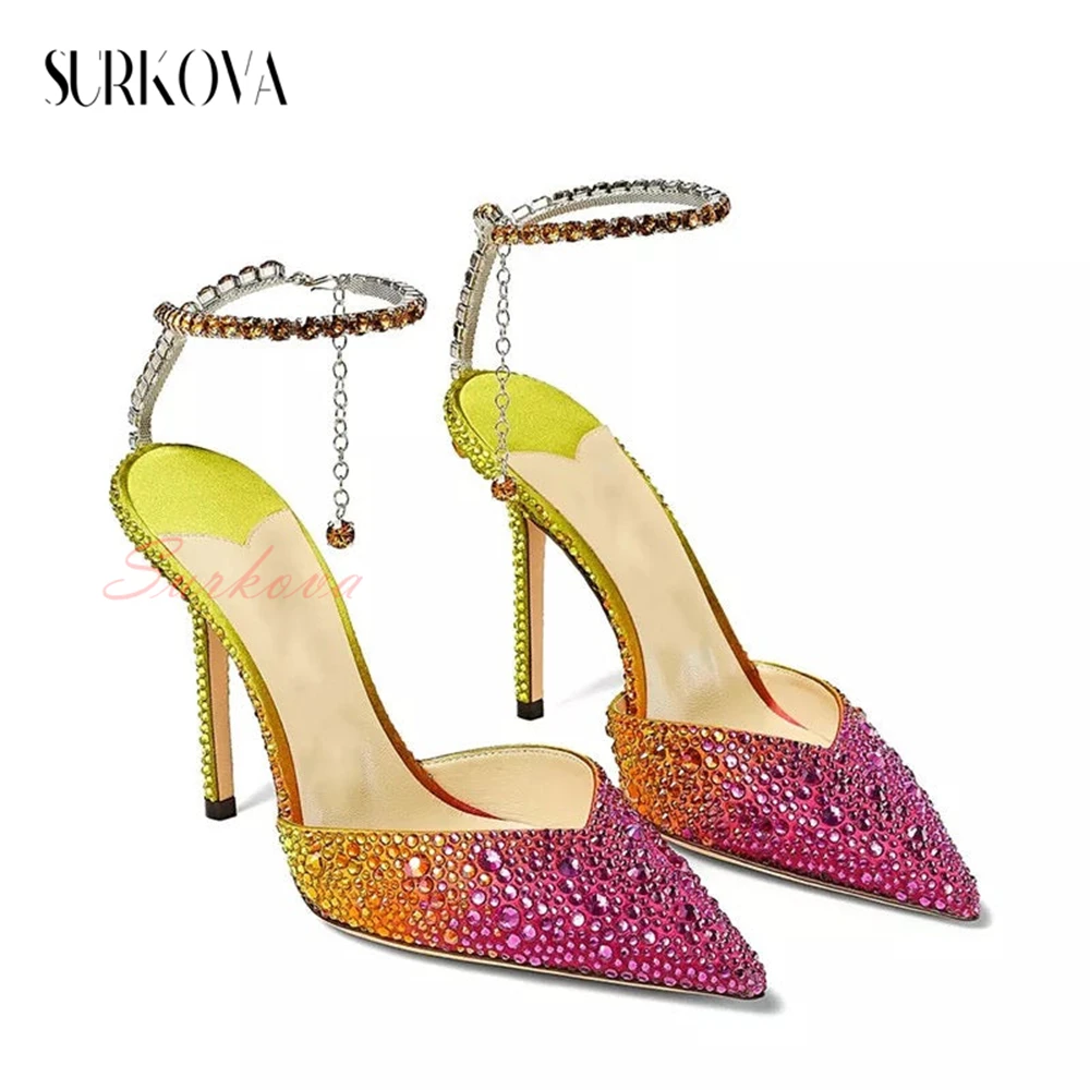 Bling Bling Pumps for Women Rose Red Gradient Full Diamond High Heels Crystal Ankle Buckle Fashion Sandals New Women's Shoes
Bling Bling Pumps for Women Rose Red Gradient Full Diamond High Heels Crystal Ankle Buckle Fashion Sandals New Women's Shoes