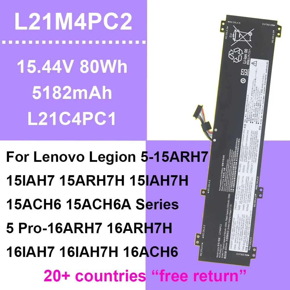 Аккумулятор для ноутбука LENOVO Legion 5, совместимый с 15ARH7 15ARH7H 15IAH7 15ACH6 5 pro 16ARH7 16IAH7 16ACH6 L21M4PC2 L21C4PC1
Аккумулятор для ноутбука LENOVO Legion 5, совместимый с 15ARH7 15ARH7H 15IAH7 15ACH6 5 pro 16ARH7 16IAH7 16ACH6 L21M4PC2 L21C4PC1