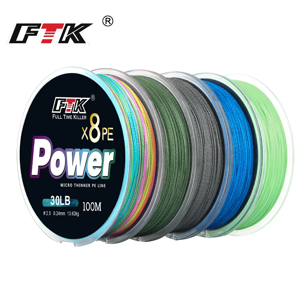 FTK 8 Strands 100m X8 Braided Fishing Line PE Sea Saltwater Fishing Weaves Super Strong Power 15-110LB
FTK 8 Strands 100m X8 Braided Fishing Line PE Sea Saltwater Fishing Weaves Super Strong Power 15-110LB