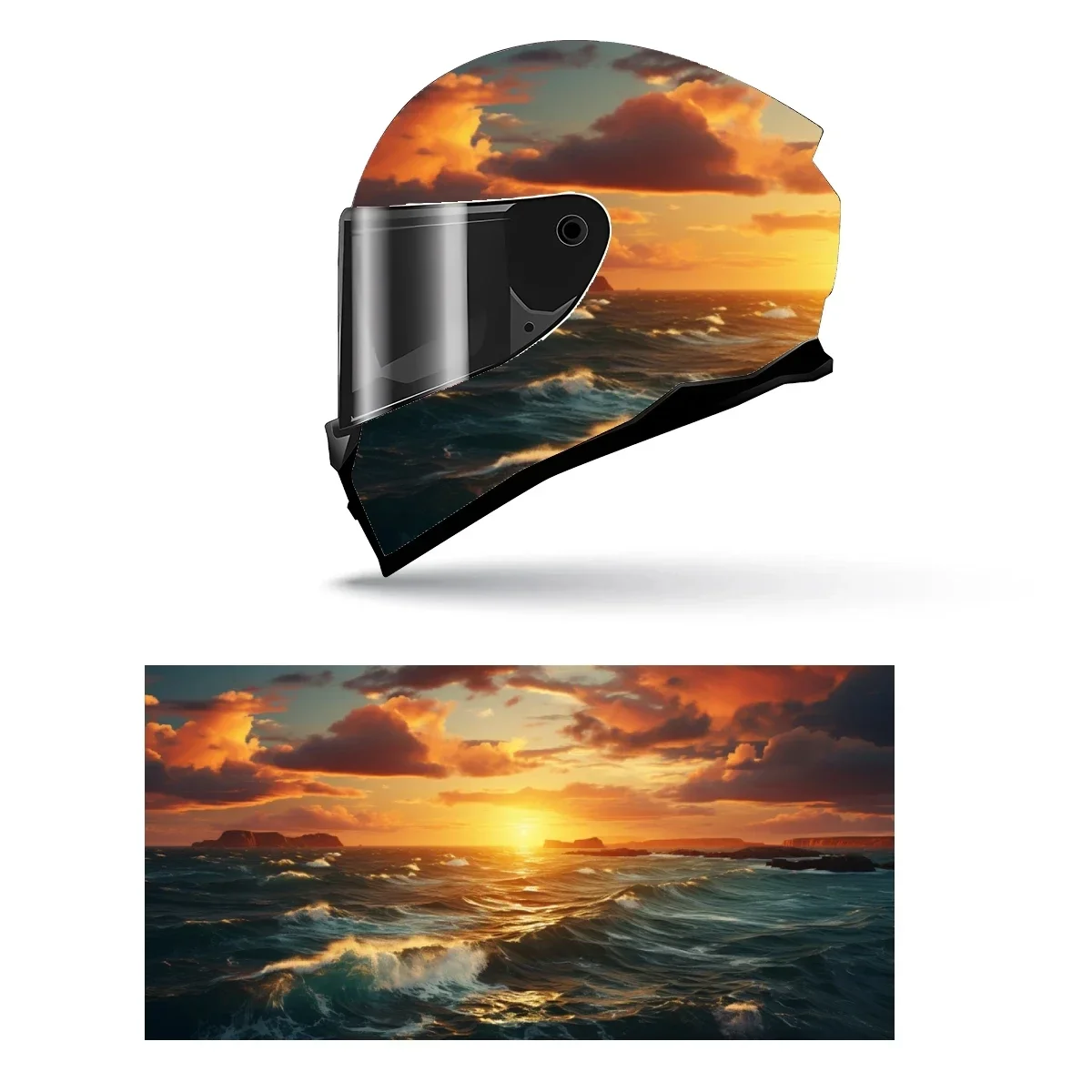 Sea Beach with Sunset Full Helmet Wrap Sticker Motorcycle Helmet Racing Graphic Decal Vinyl Wrap Helmet Decorative Sticker
Sea Beach with Sunset Full Helmet Wrap Sticker Motorcycle Helmet Racing Graphic Decal Vinyl Wrap Helmet Decorative Sticker