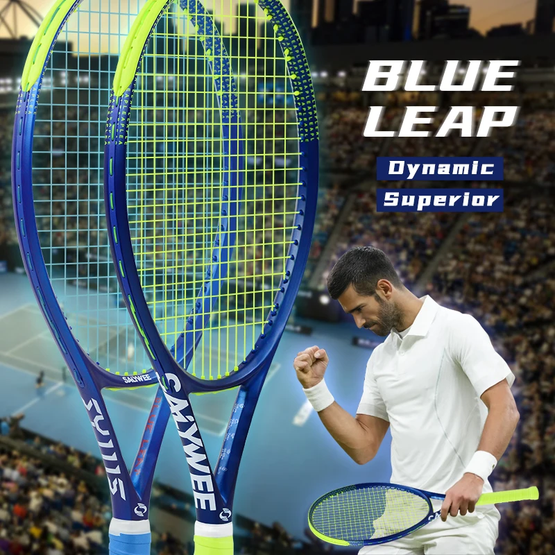 Blue-Leap Carbon Fiber Tennis Racket, 345±10g Strung, 60-65lbs, Shock-Absorbing, Suitable for Professional Strength Athletes
Blue-Leap Carbon Fiber Tennis Racket, 345±10g Strung, 60-65lbs, Shock-Absorbing, Suitable for Professional Strength Athletes