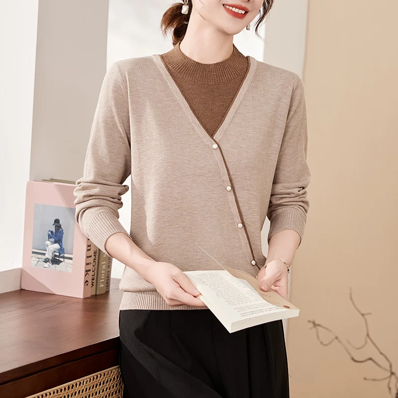 Spring Knitted f High Collar Base irt Anti-Aging Sweater Women 2025 New Sle Middle-Aged Mom Spring Autumn Knitwear
Spring Knitted f High Collar Base irt Anti-Aging Sweater Women 2025 New Sle Middle-Aged Mom Spring Autumn Knitwear