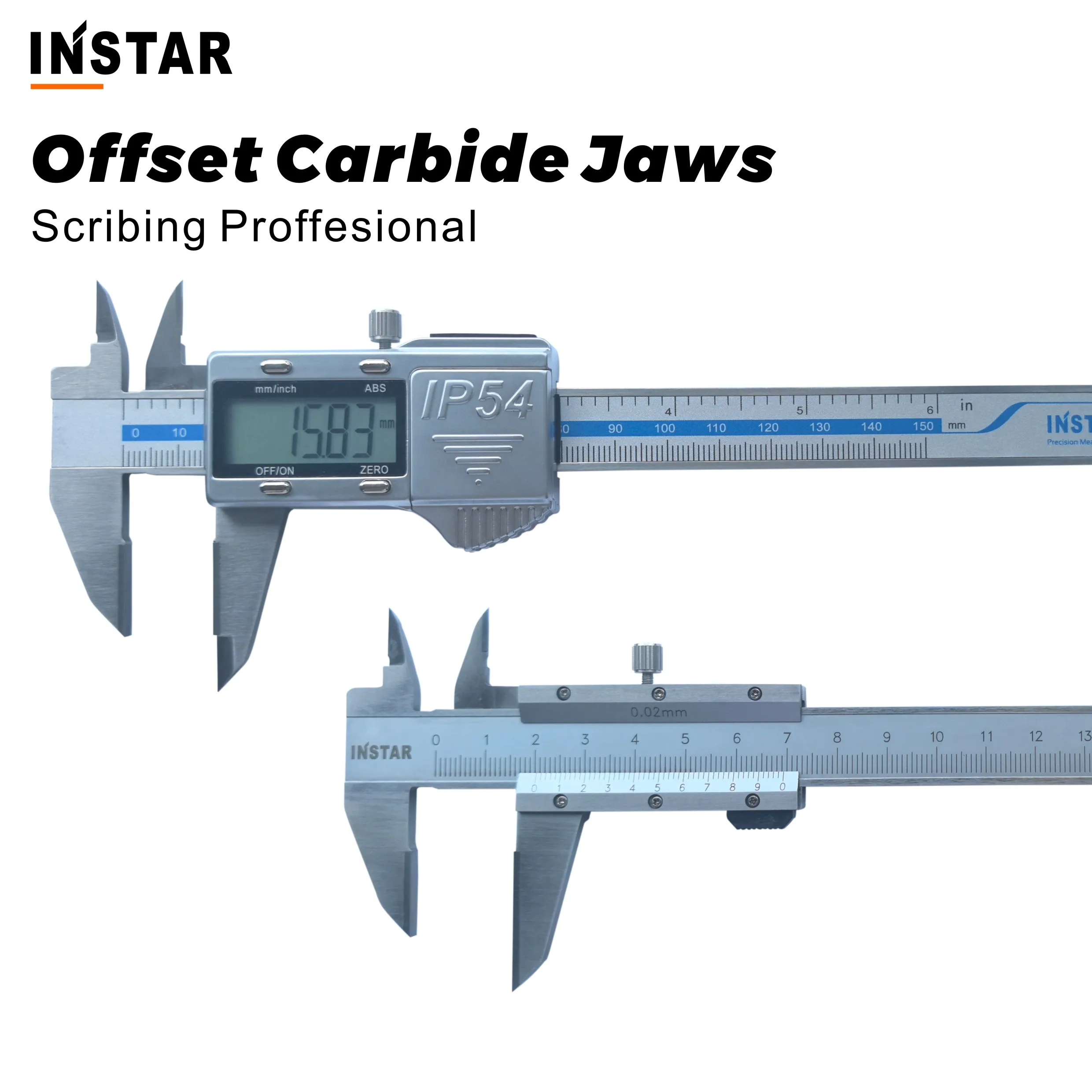 INSTAR Carbide Jaws Scribing Vernier Caliper Stainless Steel 150mm 200mm 300mm Marking Gage Caliper Tungsten Jaws Professional
INSTAR Carbide Jaws Scribing Vernier Caliper Stainless Steel 150mm 200mm 300mm Marking Gage Caliper Tungsten Jaws Professional