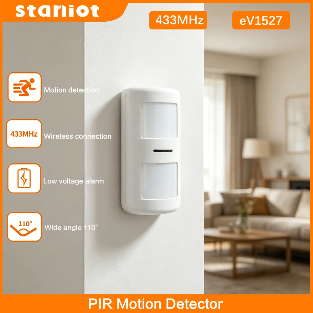 Staniot Infrared Sensor Motion Detector Light 433Mhz Wireless Home Burglar Alarm Work with Alarm System Security Protection
Staniot Infrared Sensor Motion Detector Light 433Mhz Wireless Home Burglar Alarm Work with Alarm System Security Protection