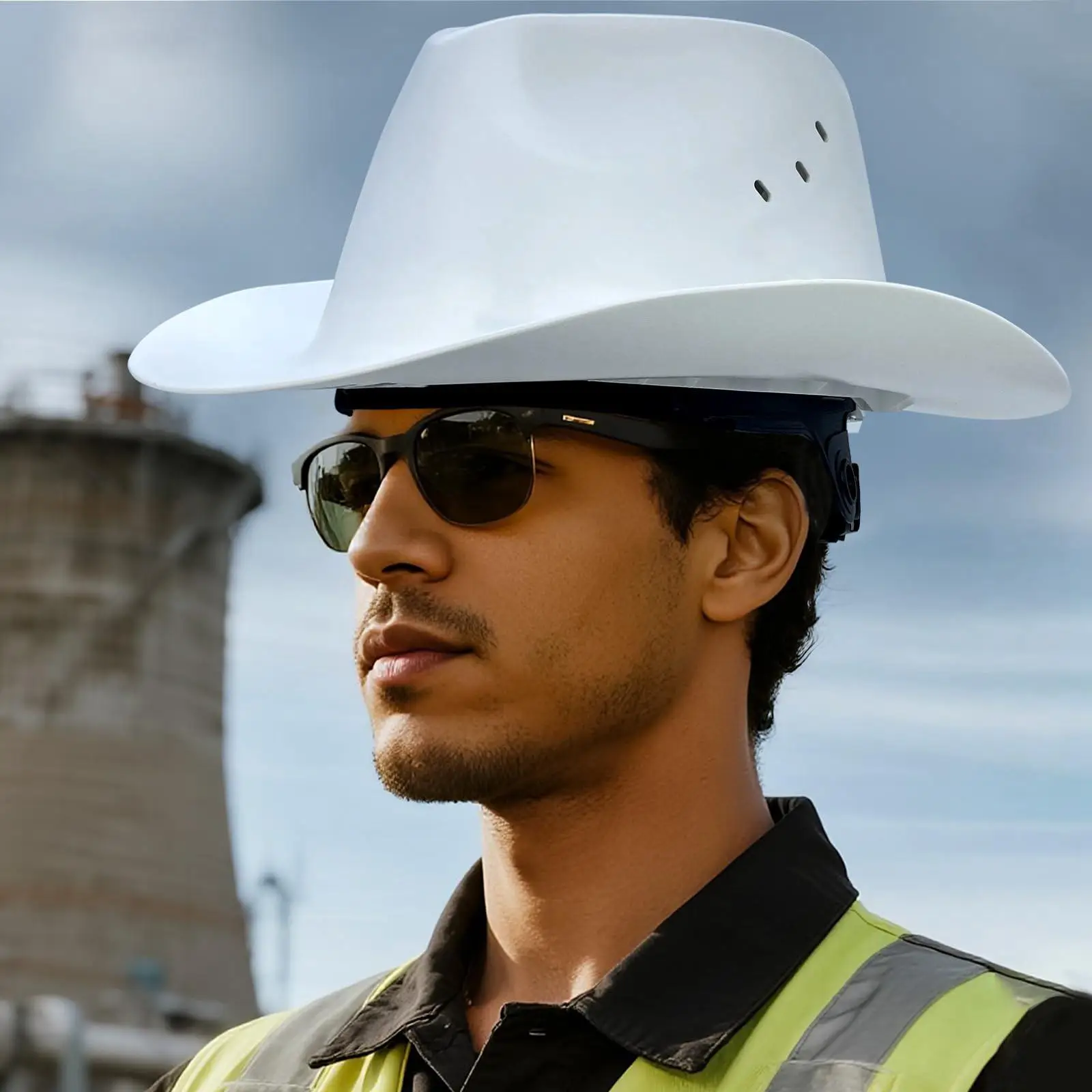 Cowboy Hard Hat Easy to Use, Portable, Practical, 4 Point Ratchet Suspension, Professional with Vent Hole
Cowboy Hard Hat Easy to Use, Portable, Practical, 4 Point Ratchet Suspension, Professional with Vent Hole
