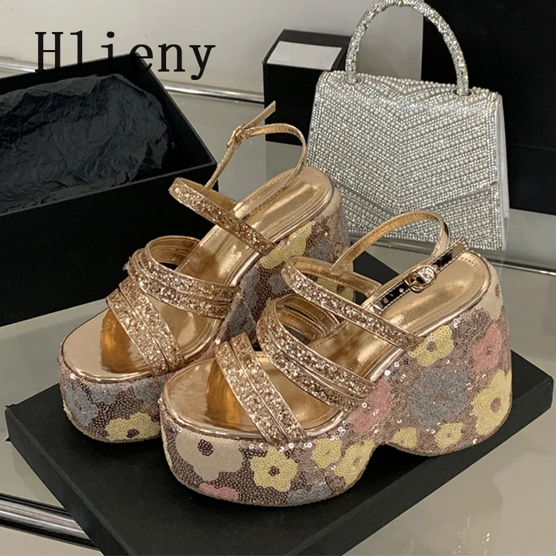 Hlieny New Womens Wedge Platform Sandals Femme Open Toe Sequins High Heels Buckle Strap Ladies Summer Party Dress Shoes
Hlieny New Womens Wedge Platform Sandals Femme Open Toe Sequins High Heels Buckle Strap Ladies Summer Party Dress Shoes