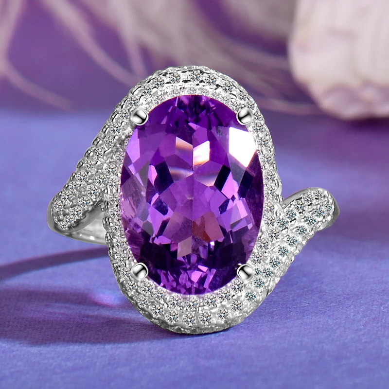 925 Sterling Silver Natural Amethyst Ring for Women, Exquisite, Fashionable, High-End, Simple and Versatile, Adjustable Ring, Holiday Gift for Mother, Gift for Lover, Wedding Anniversary Gift, Valentine's Day Gift
925 Sterling Silver Natural Amethyst Ring for Women, Exquisite, Fashionable, High-End, Simple and Versatile, Adjustable Ring, Holiday Gift for Mother, Gift for Lover, Wedding Anniversary Gift, Valentine's Day Gift