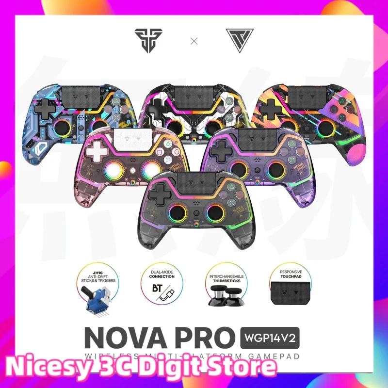 FANTECH WGP14-V2 Gaming Controller RGB Light Bluetooth Wireless Gamepad Hall Effect Joystick Trigger For PS4 PS3/Switch/PC/Phone 
FANTECH WGP14-V2 Gaming Controller RGB Light Bluetooth Wireless Gamepad Hall Effect Joystick Trigger For PS4 PS3/Switch/PC/Phone