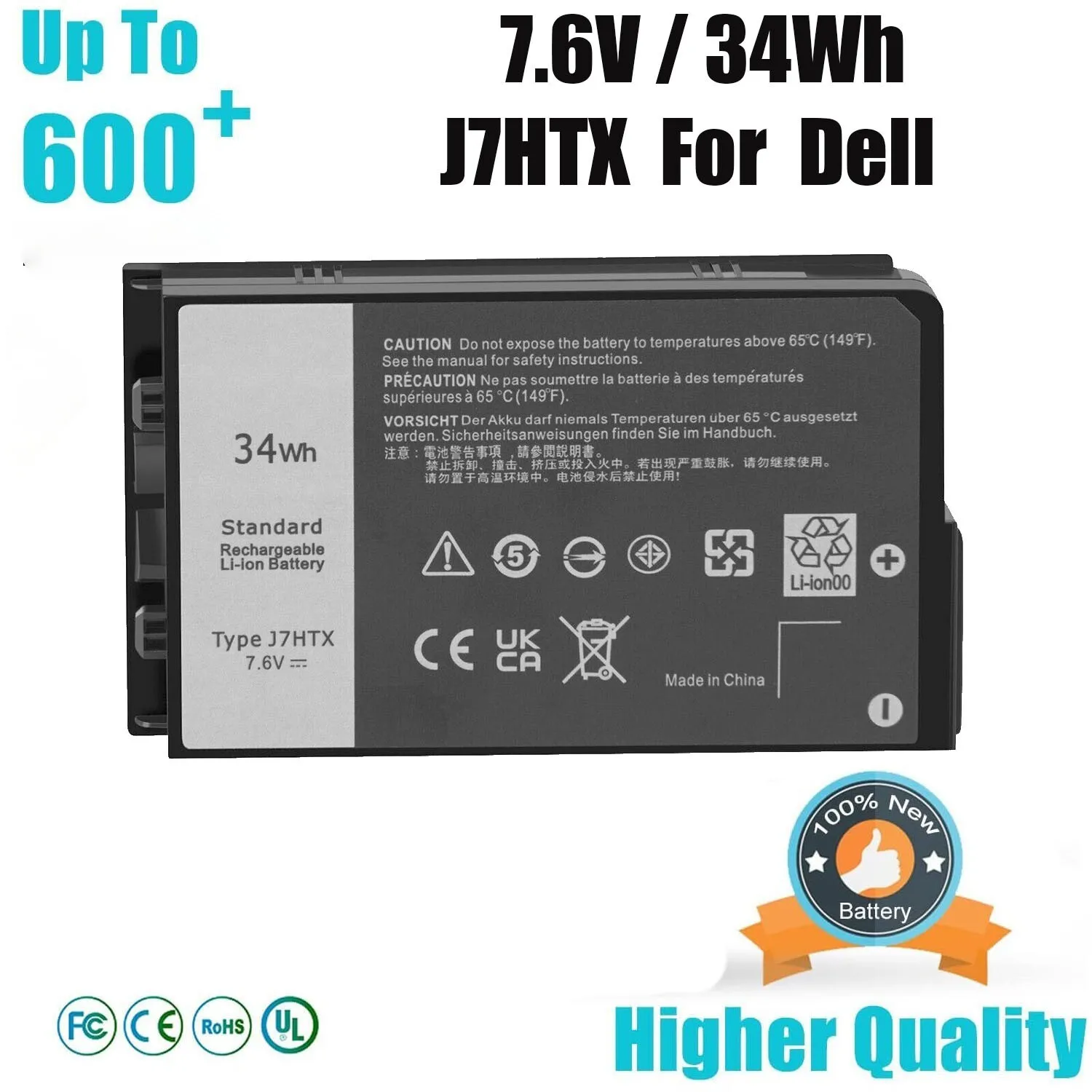New 34Wh 7XNTR J7HTX Laptop Battery for Dell Latitude 7202 7212 7220 Rugged Extreme Tablet Series 02JT7D 2JT7D FH8RW J82G5 VW5Y4
New 34Wh 7XNTR J7HTX Laptop Battery for Dell Latitude 7202 7212 7220 Rugged Extreme Tablet Series 02JT7D 2JT7D FH8RW J82G5 VW5Y4
