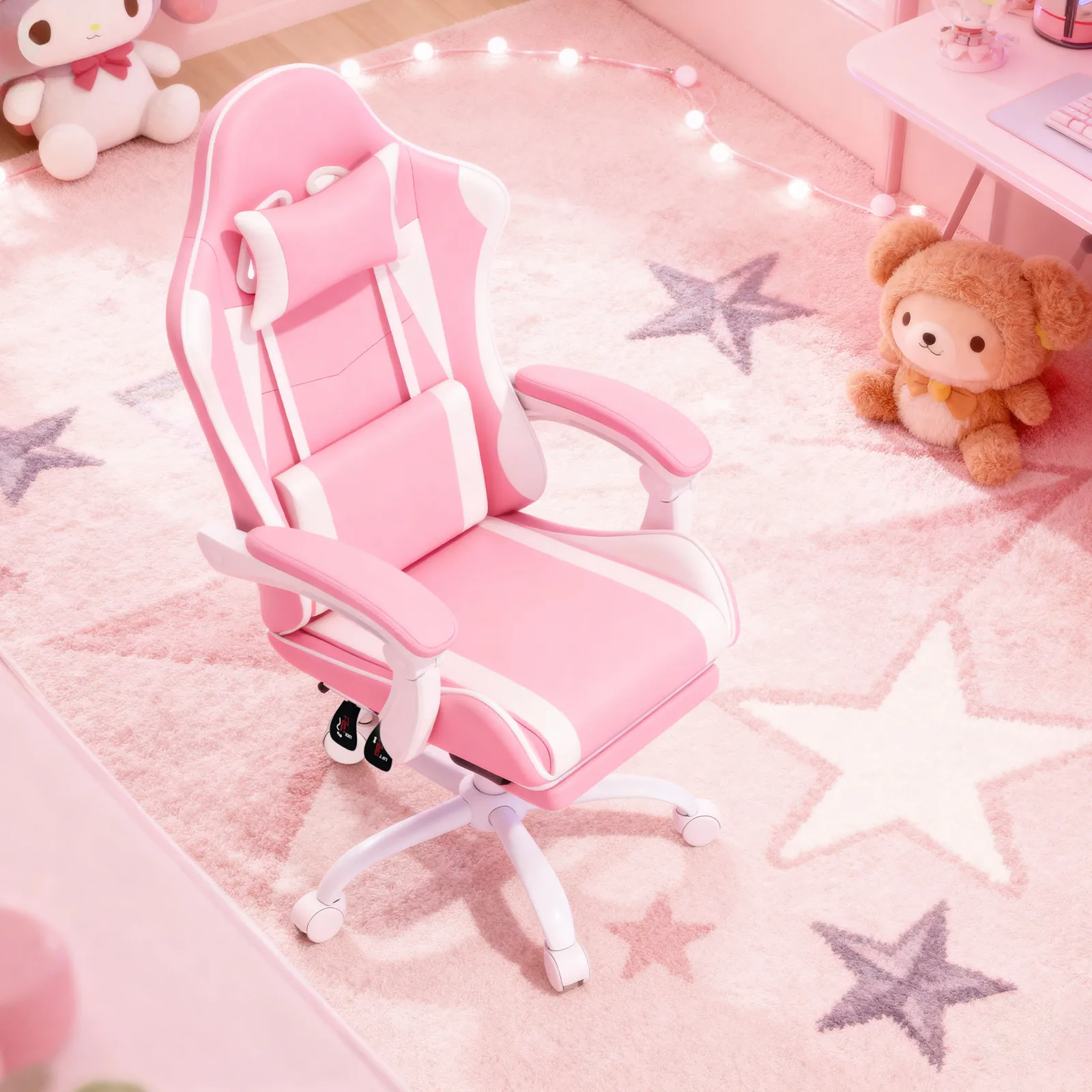Ergonomic Coumputer Gaming Chair Office Swivel Recliner Seat w/ Footrest Pink
Ergonomic Coumputer Gaming Chair Office Swivel Recliner Seat w/ Footrest Pink