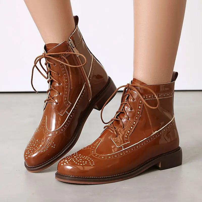 Girseaby Women's Vintage Ankle Boots Round Toe 3.5cm Block Heel Zipper Lace-Up Large Size 46-48 British Style Black White Brown
Girseaby Women's Vintage Ankle Boots Round Toe 3.5cm Block Heel Zipper Lace-Up Large Size 46-48 British Style Black White Brown