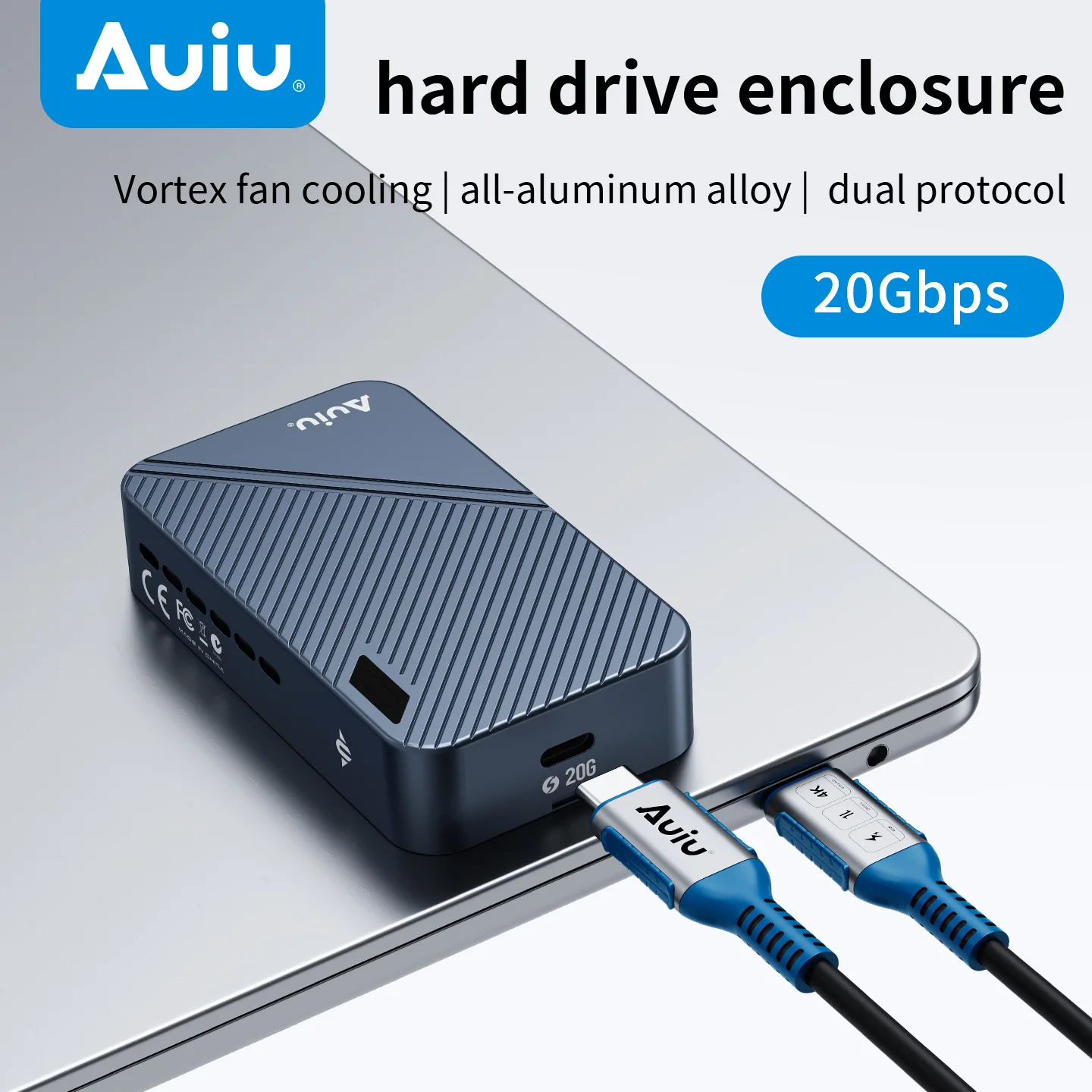 Auiu Fan Model Portable Hard Drive Case Dual Protocol 20Gbps External Case USB 3.2 Gen2x2 Fully Aluminum Alloy
Auiu Fan Model Portable Hard Drive Case Dual Protocol 20Gbps External Case USB 3.2 Gen2x2 Fully Aluminum Alloy