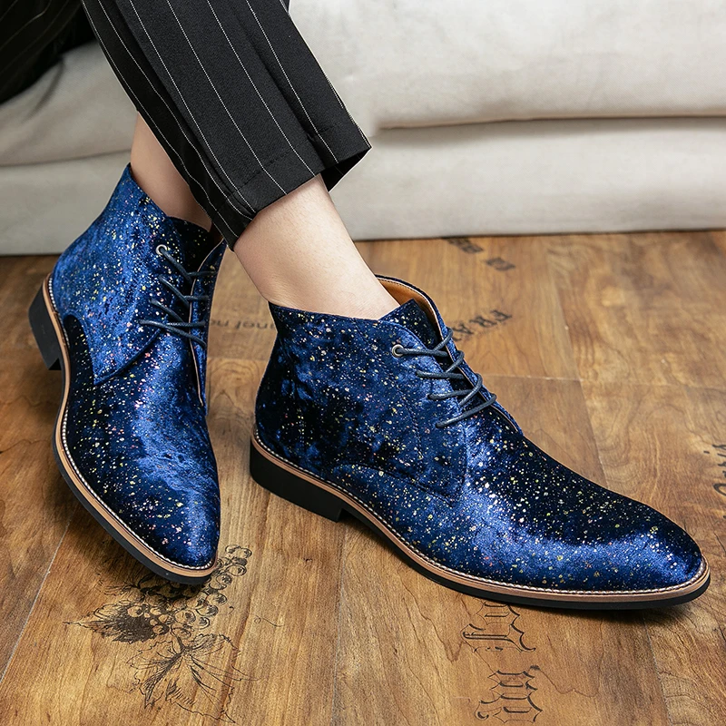Winter Blue Chelsea Leather Boots High Quality Designer Men's Boots trend Boots Men's Pointed Toe Thick Sole Men's Ankle Boots
Winter Blue Chelsea Leather Boots High Quality Designer Men's Boots trend Boots Men's Pointed Toe Thick Sole Men's Ankle Boots