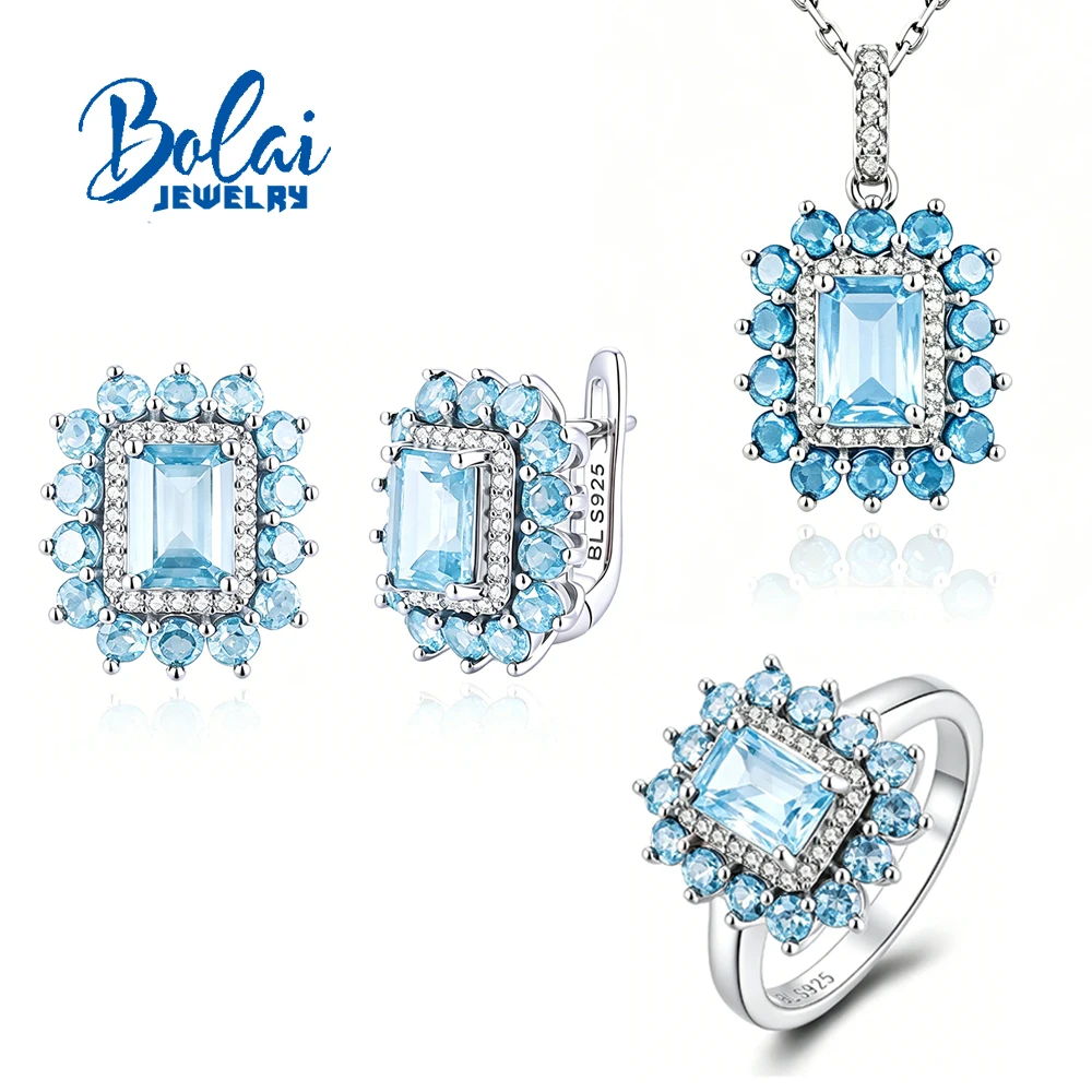 925 Sterling silver jewelry set natural Sky Blue Topaz gemstones jewelry earrings pendant ring for women daily wear nice gift
925 Sterling silver jewelry set natural Sky Blue Topaz gemstones jewelry earrings pendant ring for women daily wear nice gift