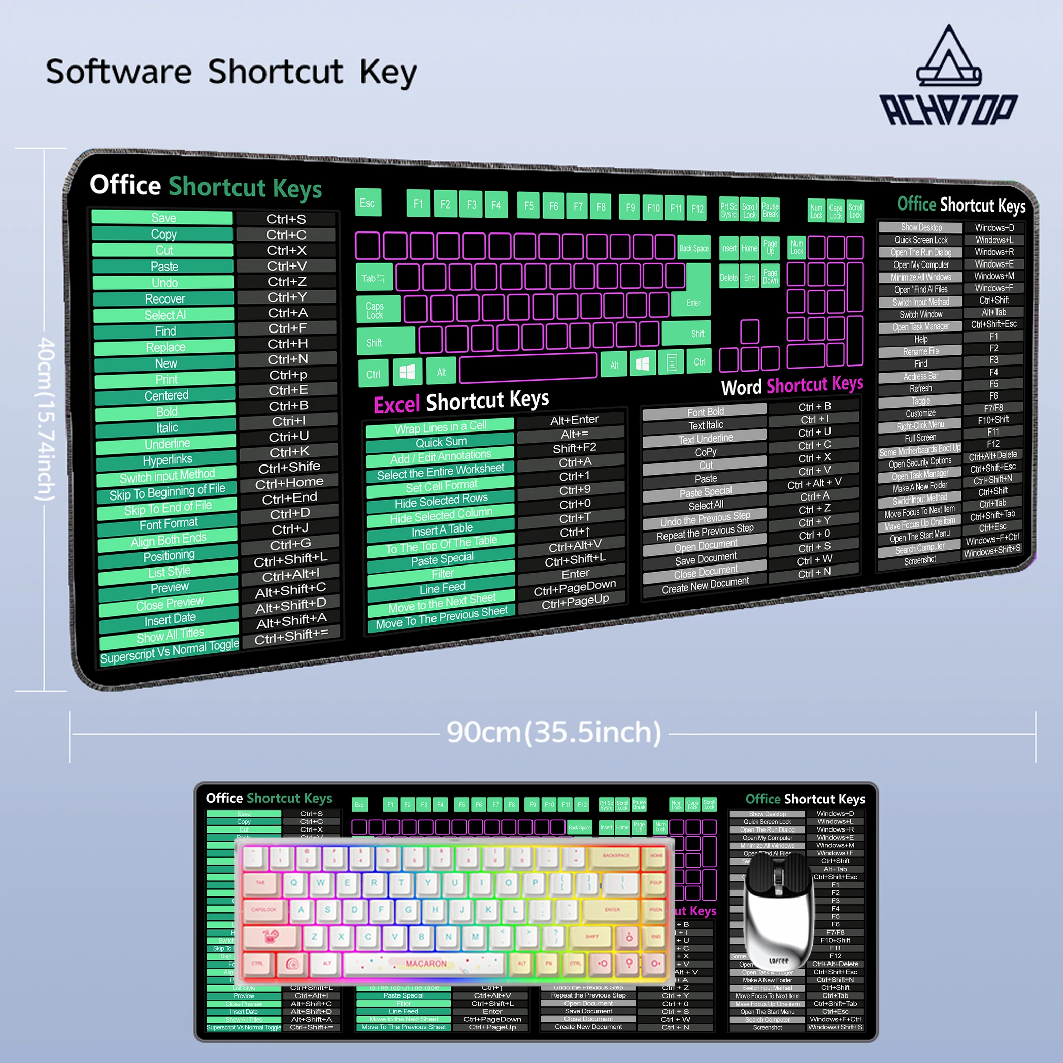 WPS Shortcuts Mouse Pad with Stitched Edge Non-Slip Rubber Base Office Mousepad for Laptop Computer Home Portable 60x30cm
WPS Shortcuts Mouse Pad with Stitched Edge Non-Slip Rubber Base Office Mousepad for Laptop Computer Home Portable 60x30cm
