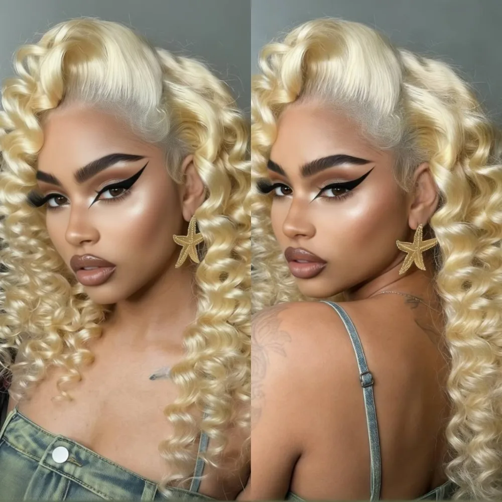613 Blonde Short Deep Wave Wig Synthetic Wig 13x4 Hd Lace Front Wig Bob Curly Wig Party Daily Use for Girls Daily Party
613 Blonde Short Deep Wave Wig Synthetic Wig 13x4 Hd Lace Front Wig Bob Curly Wig Party Daily Use for Girls Daily Party