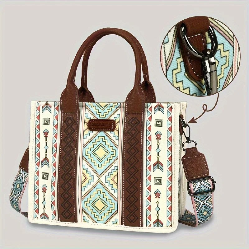 Bohemian Canvas Tote Bag, Geometric Pattern Crossbody Bag, Trendy Handbag For Travel Holiday Beach
Bohemian Canvas Tote Bag, Geometric Pattern Crossbody Bag, Trendy Handbag For Travel Holiday Beach