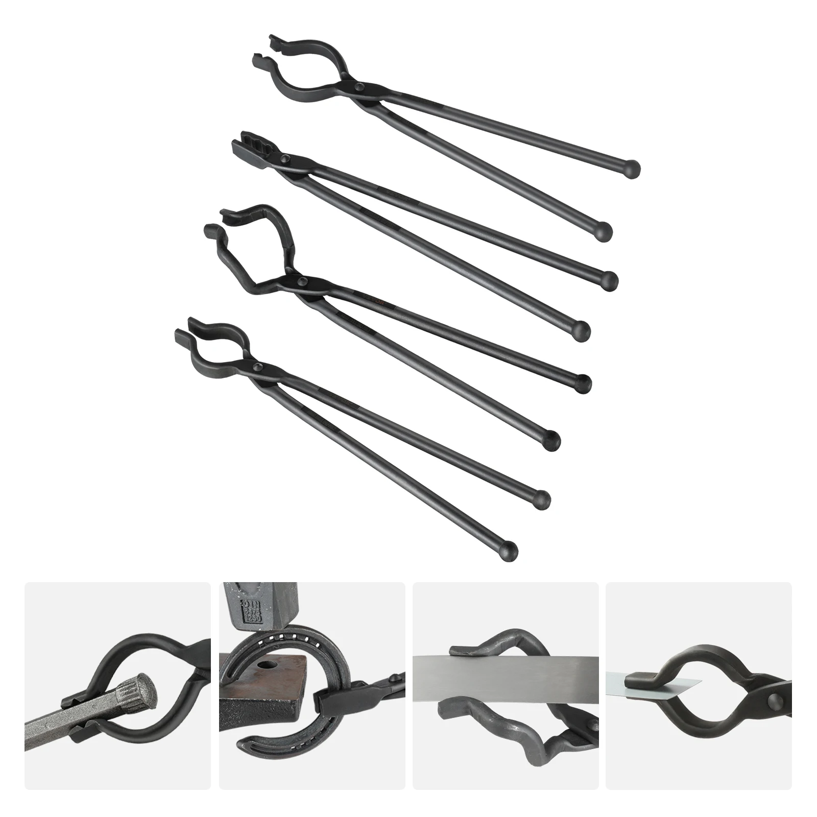 Blacksmith Tongs 18 Inch 4 Piece Set V Bit Bolt Wolf Jaw Z Shape Gripping Tool
Blacksmith Tongs 18 Inch 4 Piece Set V Bit Bolt Wolf Jaw Z Shape Gripping Tool