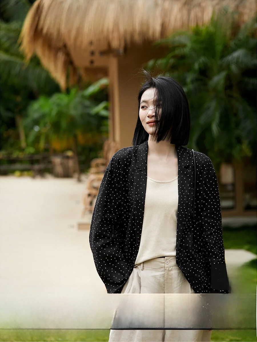 Xiao Han Ge Three-Quarter Sweet Polka Dot Linen Suit Elegant Vest Women's New 2026 Moisture-Wicking Classic Fit
Xiao Han Ge Three-Quarter Sweet Polka Dot Linen Suit Elegant Vest Women's New 2026 Moisture-Wicking Classic Fit