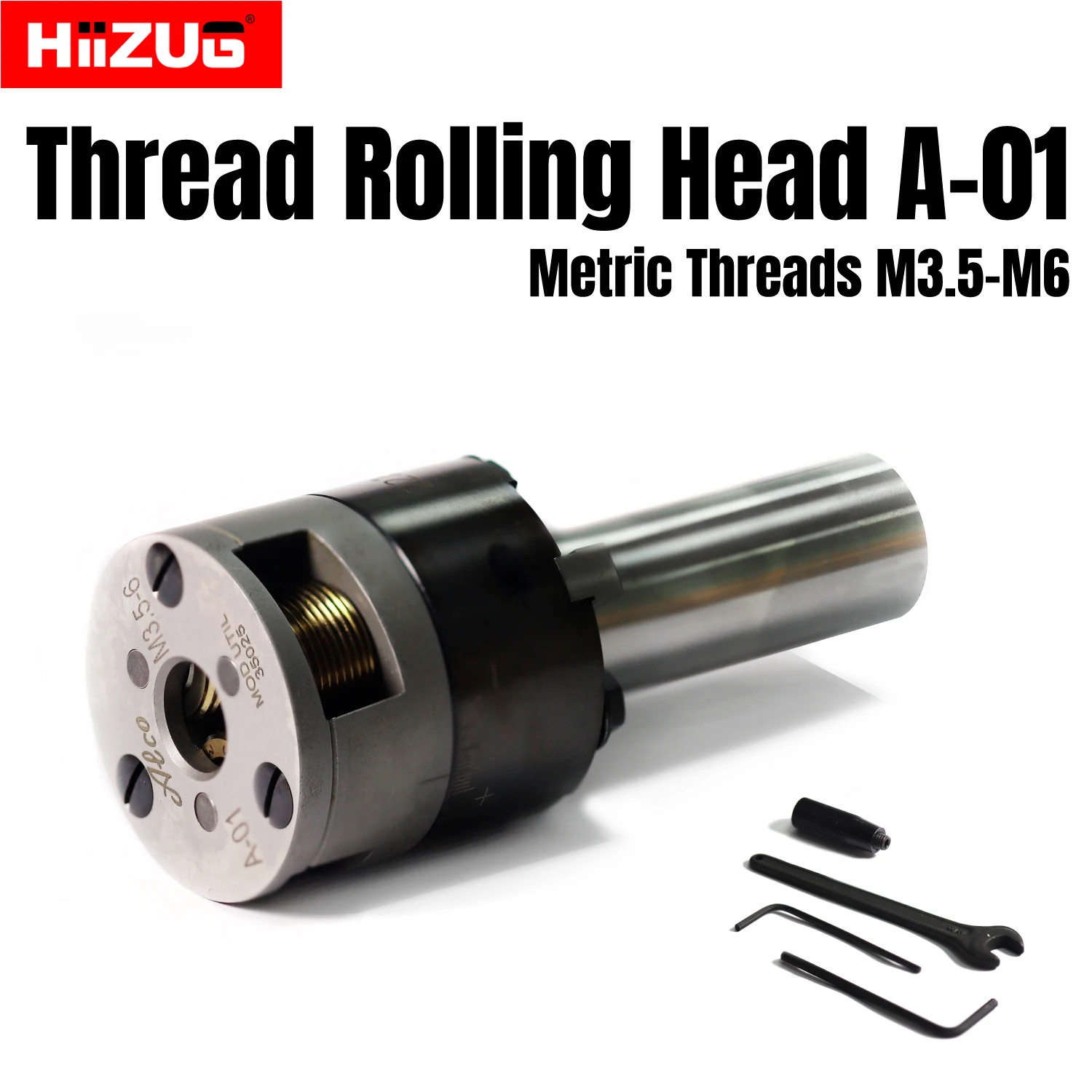 Axial Thread Rolling Head A-01 Machined Metric Threads M3.5-M6.0, for External Thread Machining, 1Pcs /1Set
Axial Thread Rolling Head A-01 Machined Metric Threads M3.5-M6.0, for External Thread Machining, 1Pcs /1Set