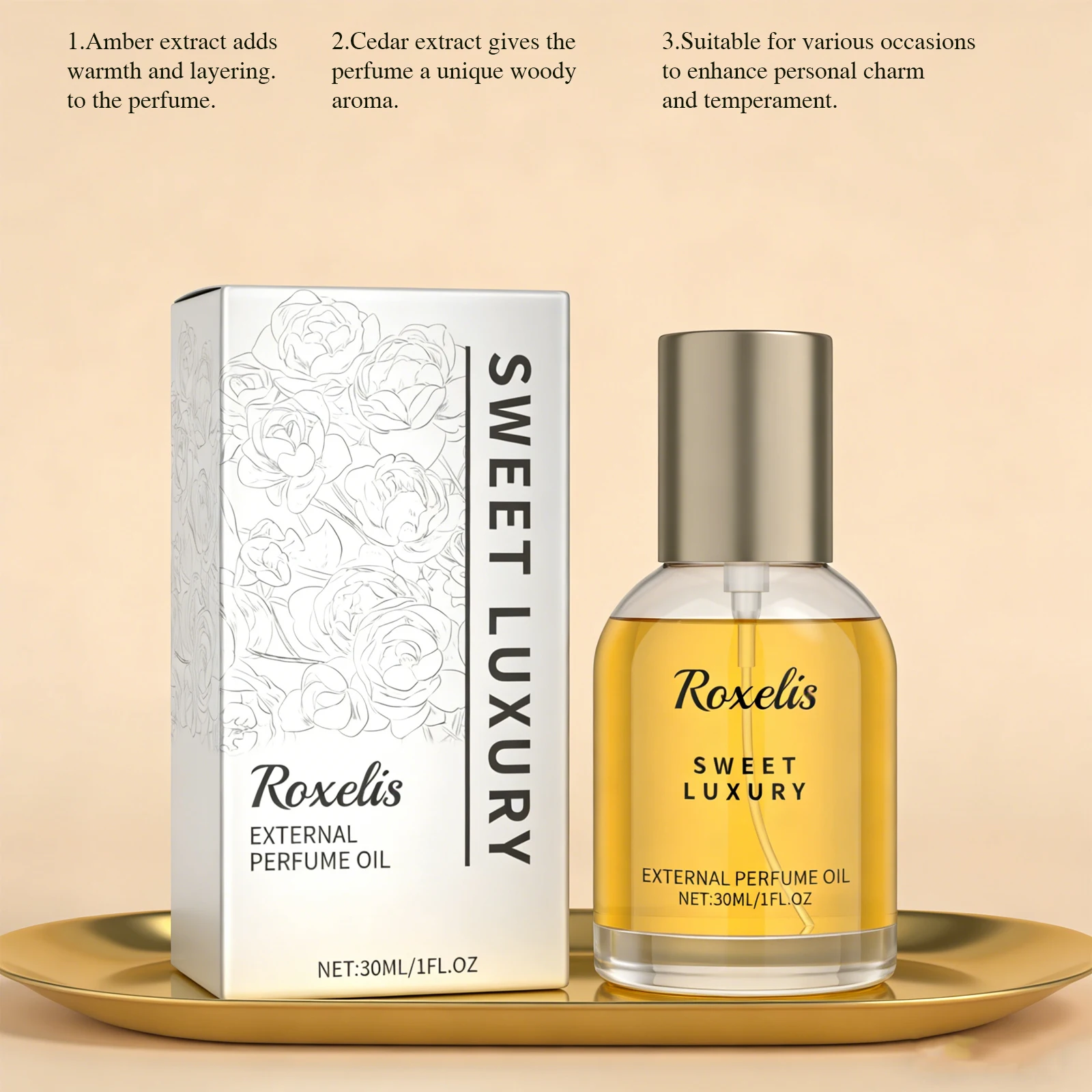Roxelis 30ml Saffron Jasmine Eau de Parfum Sweet Luxury Floral Fragrance Natural Fresh Gentle Charm Scent Perfect for Dating
Roxelis 30ml Saffron Jasmine Eau de Parfum Sweet Luxury Floral Fragrance Natural Fresh Gentle Charm Scent Perfect for Dating