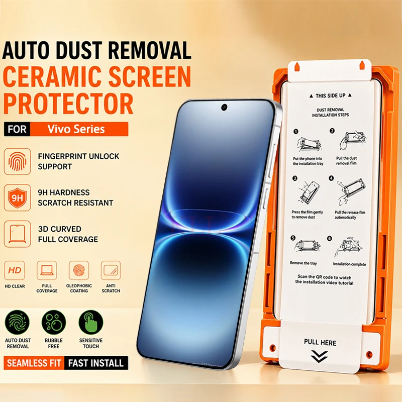 Oleophobic Coating Dust Removal Easy Installation Ceramic Film for VIVO IQOO 15 Ultra 13 12 11 10 9 8 Pro Screen Protector +tool
Oleophobic Coating Dust Removal Easy Installation Ceramic Film for VIVO IQOO 15 Ultra 13 12 11 10 9 8 Pro Screen Protector +tool