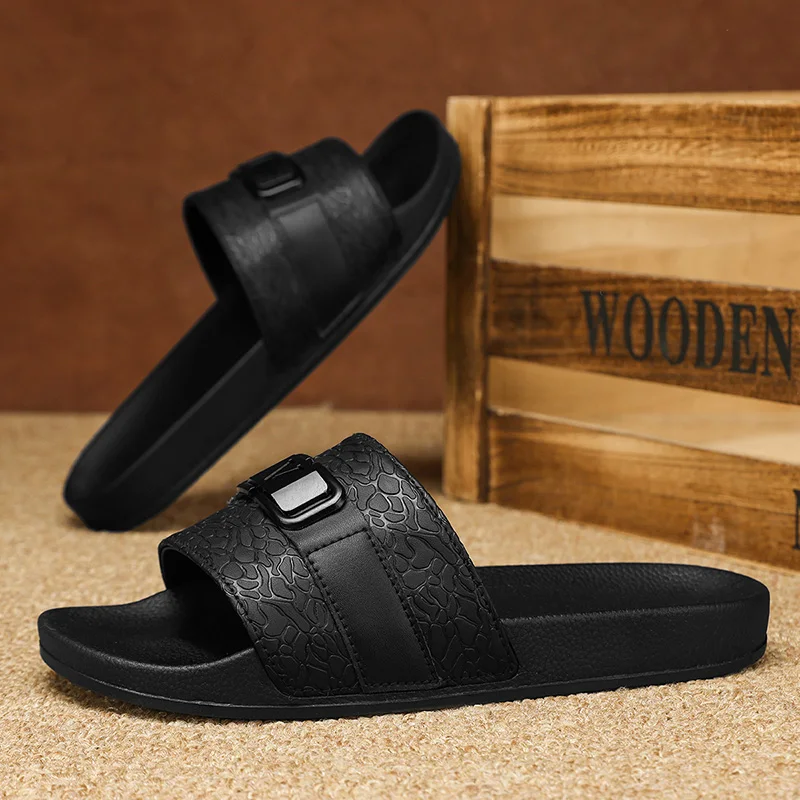 Men's Outdoor Slippers Indoor Casual Slippers Non-slip Soft Bottom Hook Loop Slippers Fashionable Beach Summer Sandals Flip-flop
Men's Outdoor Slippers Indoor Casual Slippers Non-slip Soft Bottom Hook Loop Slippers Fashionable Beach Summer Sandals Flip-flop