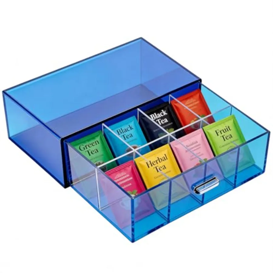 Acrylic and Storage Box Stackable Tea Bag Holder with Drawer for Countertop, Navy Blue
Acrylic and Storage Box Stackable Tea Bag Holder with Drawer for Countertop, Navy Blue
