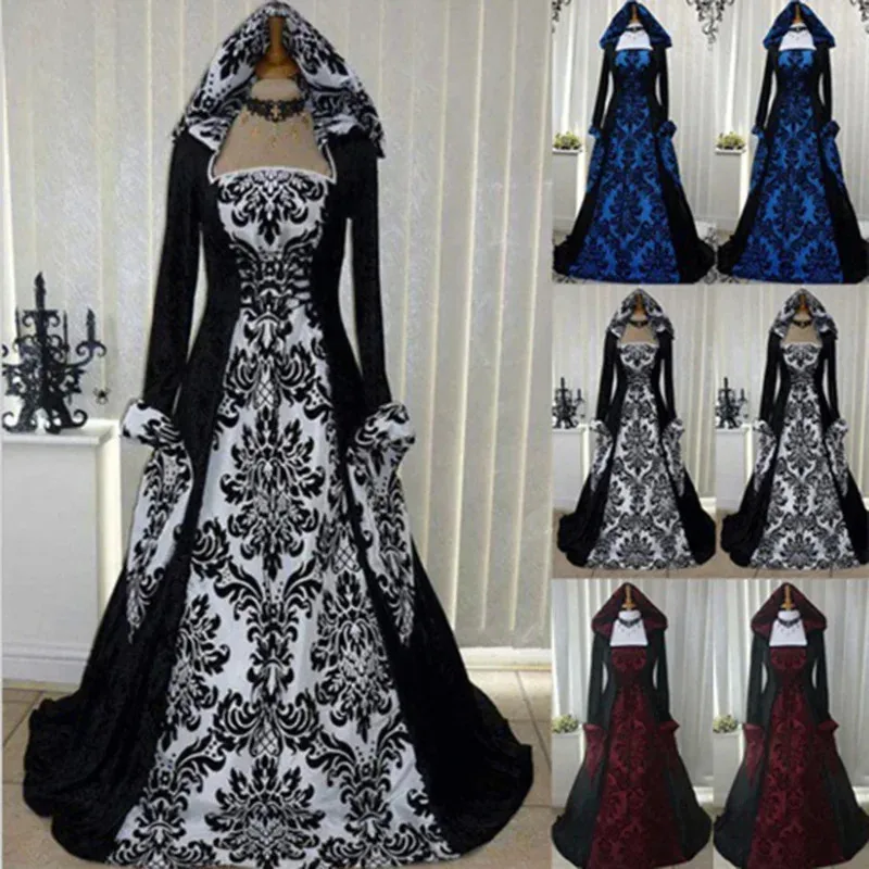 Women Medieval Renaissance Hooded Dress 19th Century European Costumes Ladies Vintage Victorian Gothic Princess Guofeng Dresses
Women Medieval Renaissance Hooded Dress 19th Century European Costumes Ladies Vintage Victorian Gothic Princess Guofeng Dresses