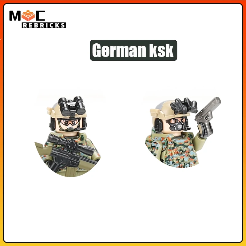 WW2 Military Role German ksk Army Special Soldiers MOC Building Block Minifigures Police SWAT Education Bricks Puzzle Toys Gift
WW2 Military Role German ksk Army Special Soldiers MOC Building Block Minifigures Police SWAT Education Bricks Puzzle Toys Gift