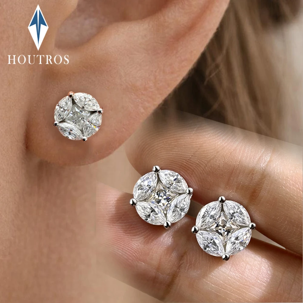 3.2cttw Princess & Marquise Cut Moissanite Stud Earrings for Women 10mm Cluster Star Diamond Earring 925 Sterling Silver Jewelry
3.2cttw Princess & Marquise Cut Moissanite Stud Earrings for Women 10mm Cluster Star Diamond Earring 925 Sterling Silver Jewelry
