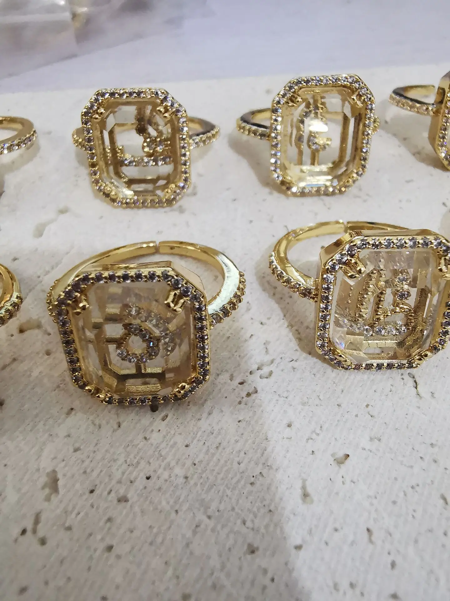 Brass With 18K AAA Zircon Aribic Letter Rings Punk Hiphop Designer Runway Rare Simply Gown Boho Top Saudi Arabia IsraeI Trendy
Brass With 18K AAA Zircon Aribic Letter Rings Punk Hiphop Designer Runway Rare Simply Gown Boho Top Saudi Arabia IsraeI Trendy