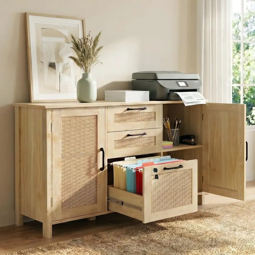3 Der and 2 Doile Cabinet with Lock, Printer Stand Lateral iling Cabior Home Oice, Adjustable eet & Shelves, Rattan ile Cabinet
3 Der and 2 Doile Cabinet with Lock, Printer Stand Lateral iling Cabior Home Oice, Adjustable eet & Shelves, Rattan ile Cabinet
