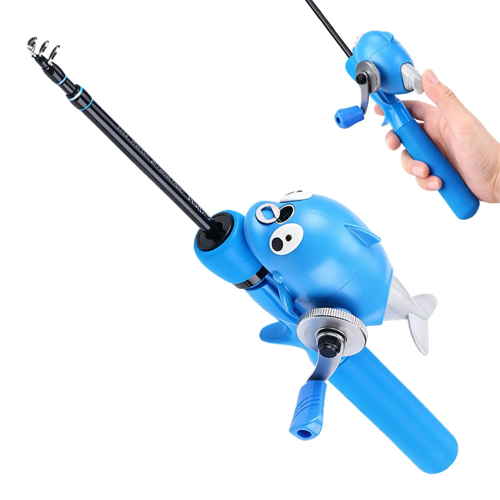 1.2m Dolphin Fishing Rod Kids Closed Inner Hiddens Wheel Ceramic Guide Ring Cute Playful Style Not Easily Broken Fishing Rod Kit
1.2m Dolphin Fishing Rod Kids Closed Inner Hiddens Wheel Ceramic Guide Ring Cute Playful Style Not Easily Broken Fishing Rod Kit